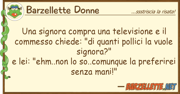 Barzellette Donne signora compra televisione