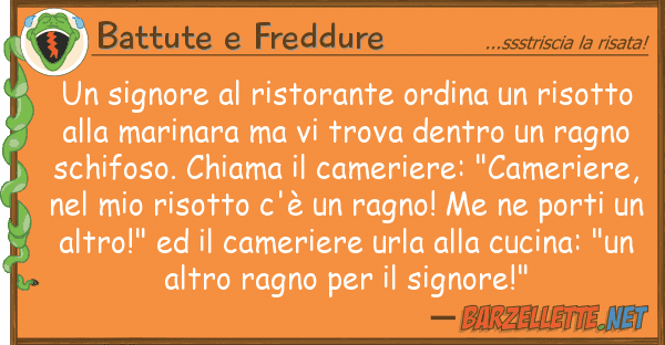 Battute e Freddure signore ristorante ordina risot