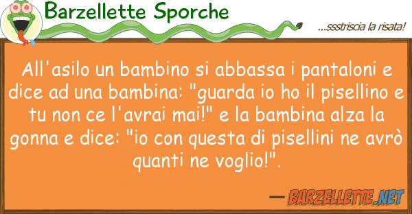 Barzellette Sporche all'asilo bambino abbassa pantal