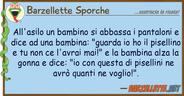Barzellette Sporche all'asilo bambino abbassa pantal