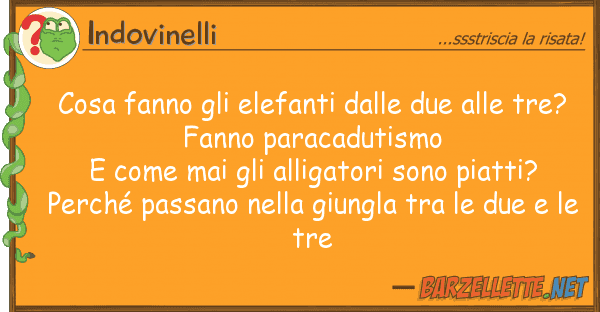 Indovinelli cosa fanno elefanti due t