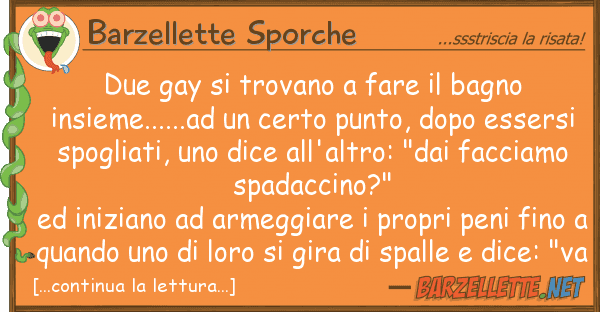 Barzellette Sporche due gay trovano fare bagno insie