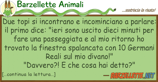 Barzellette Animali due topi incontrano incominciano