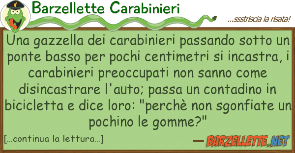 Barzellette Carabinieri gazzella carabinieri passando so