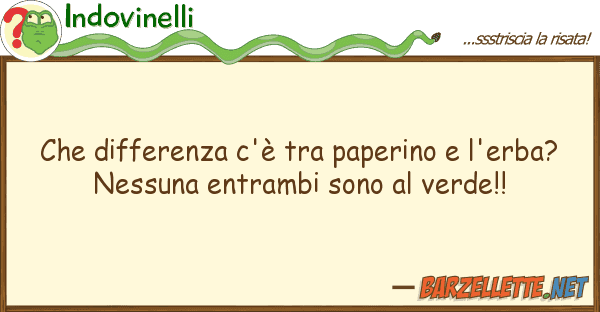 Indovinelli differenza c'è paperino l'erb