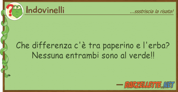 Indovinelli differenza c'è paperino l'erb