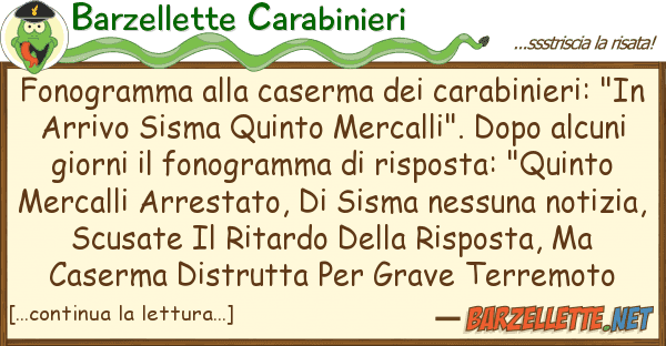 Barzellette Carabinieri fonogramma caserma carabinieri: