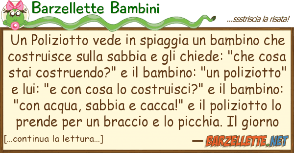 Barzellette Bambini poliziotto vede spiaggia bambin