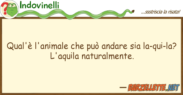 Indovinelli qual'è l'animale può andare sia