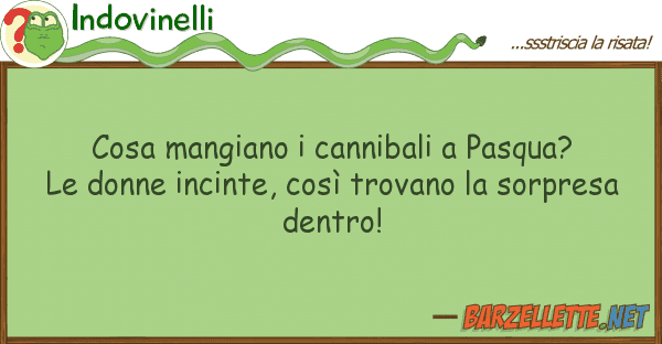 Indovinelli cosa mangiano cannibali pasqua? le