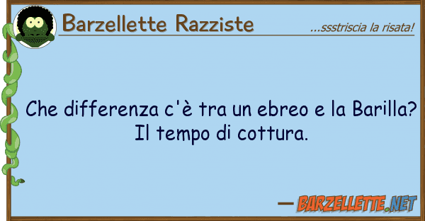 Barzellette Razziste differenza c'è ebreo ba