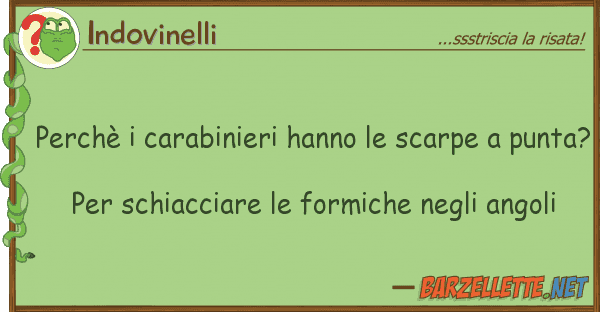 Indovinelli perchè carabinieri hanno scarpe