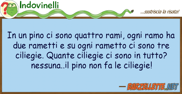 Indovinelli pino sono quattro rami, ogni ra