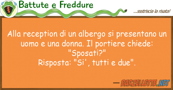 Battute e Freddure reception albergo presenta
