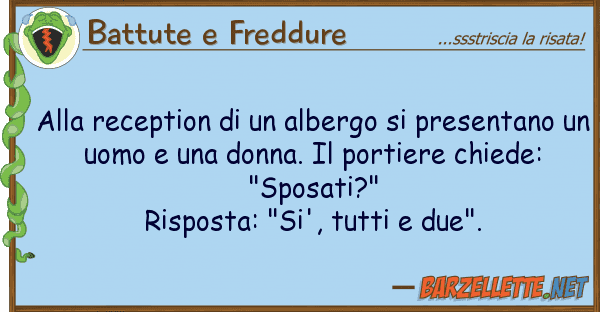 Battute e Freddure reception albergo presenta