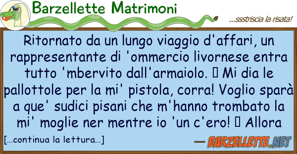 Barzellette Matrimoni ritornato lungo viaggio d'affari,
