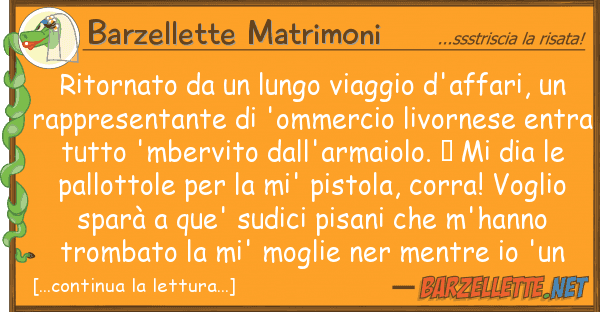 Barzellette Matrimoni ritornato lungo viaggio d'affari,