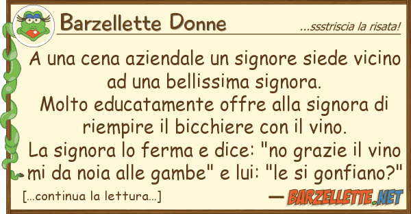 Barzellette Donne cena aziendale signore siede