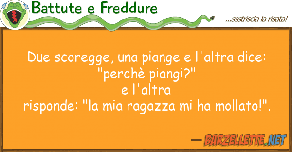 Battute e Freddure due scoregge, piange l'altra dice: