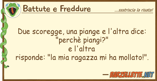 Battute e Freddure due scoregge, piange l'altra dice: