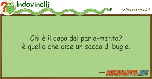 Indovinelli è capo parla-mento? è quel