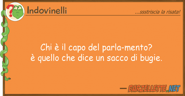 Indovinelli è capo parla-mento? è quel