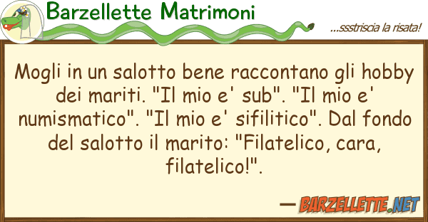 Barzellette Matrimoni mogli salotto bene raccontano