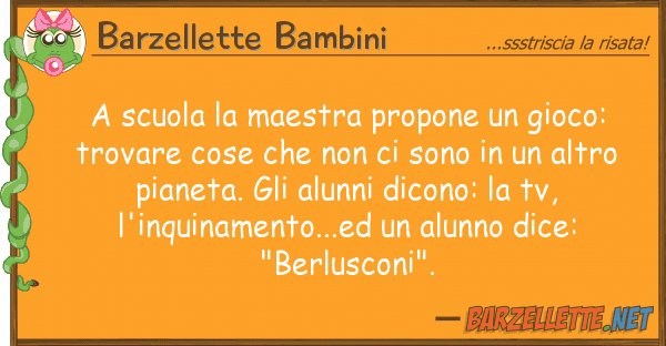 Barzellette Bambini scuola maestra propone gioco: tr