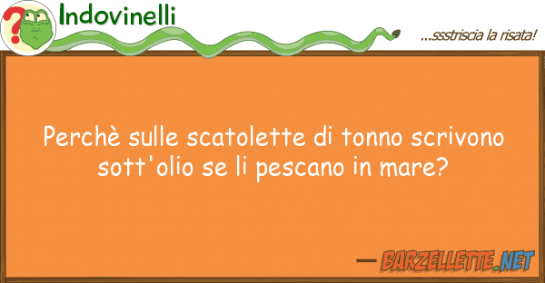Indovinelli perchè scatolette tonno scrivo