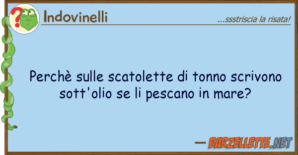 Indovinelli perchè scatolette tonno scrivo