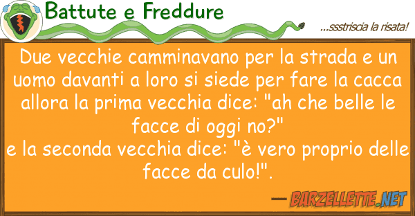 Battute e Freddure due vecchie camminavano strada