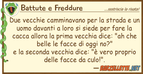 Battute e Freddure due vecchie camminavano strada