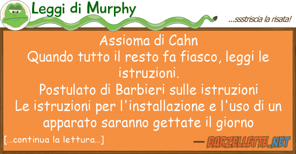 Leggi di Murphy assioma cahn quando resto fa