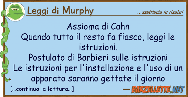 Leggi di Murphy assioma cahn quando resto fa