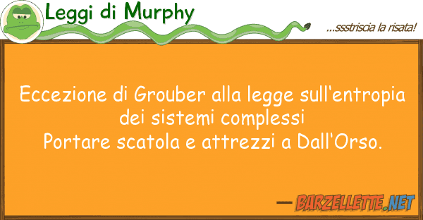 Leggi di Murphy eccezione grouber legge sull’e