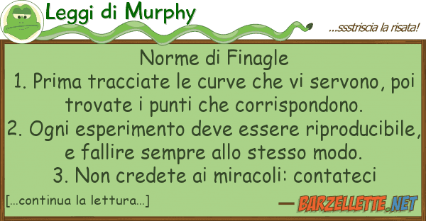 Leggi di Murphy norme finagle 1. prima tracciate