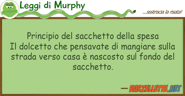 Leggi di Murphy principio sacchetto spesa il d