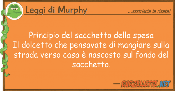 Leggi di Murphy principio sacchetto spesa il d