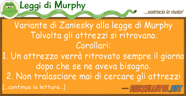 Leggi di Murphy variante zaniesky legge murph