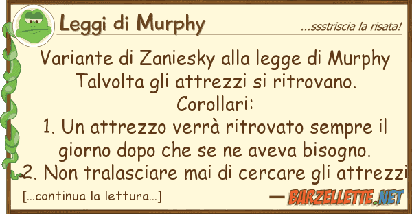 Leggi di Murphy variante zaniesky legge murph