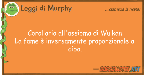 Leggi di Murphy corollario all'assioma wulkan la fame