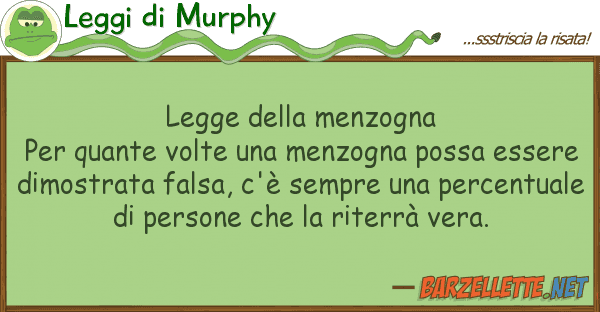 Leggi di Murphy legge menzogna per volte