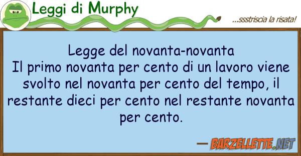 Leggi di Murphy legge novanta-novanta il primo novan