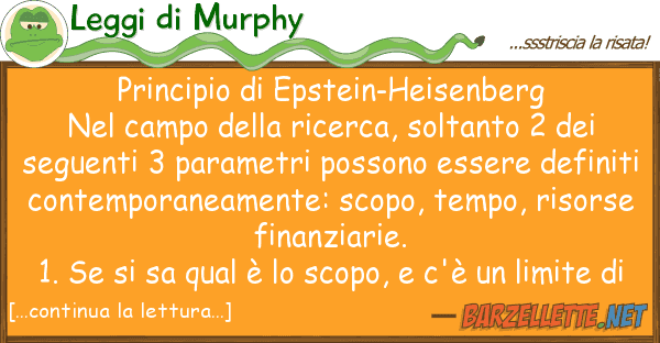 Leggi di Murphy principio epstein-heisenberg nel camp