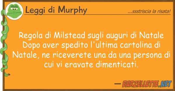 Leggi di Murphy regola milstead auguri natal