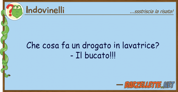 Indovinelli cosa fa drogato lavatrice? -