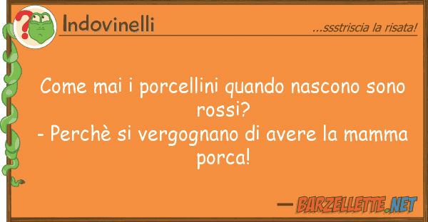 Indovinelli mai porcellini quando nascono son