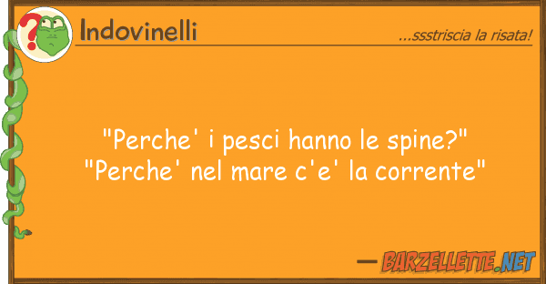 Indovinelli "perche' pesci hanno spine?" "perch