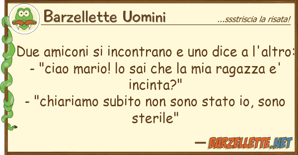 Barzellette Uomini due amiconi incontrano dice