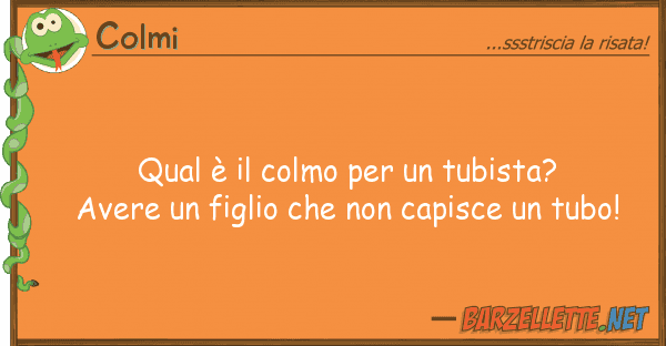 Colmi qual è colmo tubista? avere